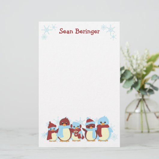 Penguin Line Briefpapier (Staand voorkant)