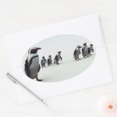 Penguin Line-up Ovale Sticker (Envelop)