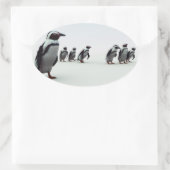 Penguin Line-up Ovale Sticker (Tas)