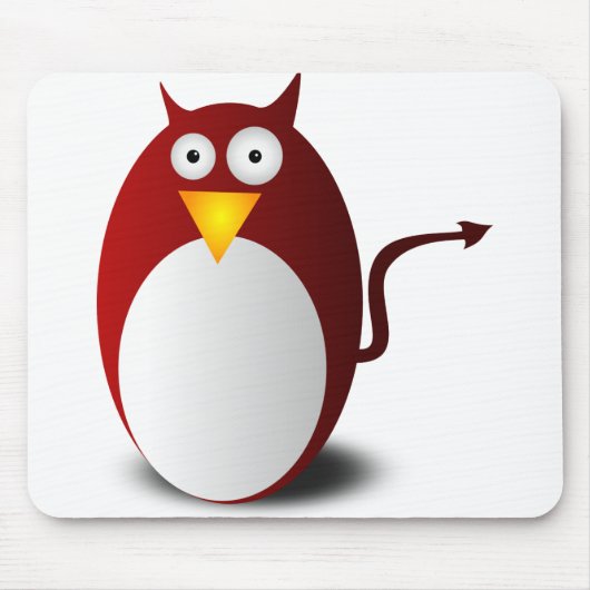 Penguin Linux Tux Ubuntu Devil Evil Demon Muismat (Voorkant)