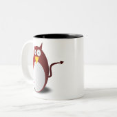 Penguin Linux Tux Ubuntu Devil Evil Demon Tweekleurige Koffiemok (Voorkant links)