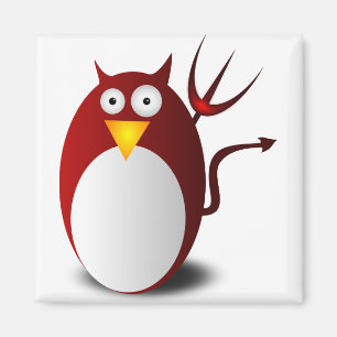 Penguin Linux Tux Ubuntu Devil Trident Lucifer Magneet