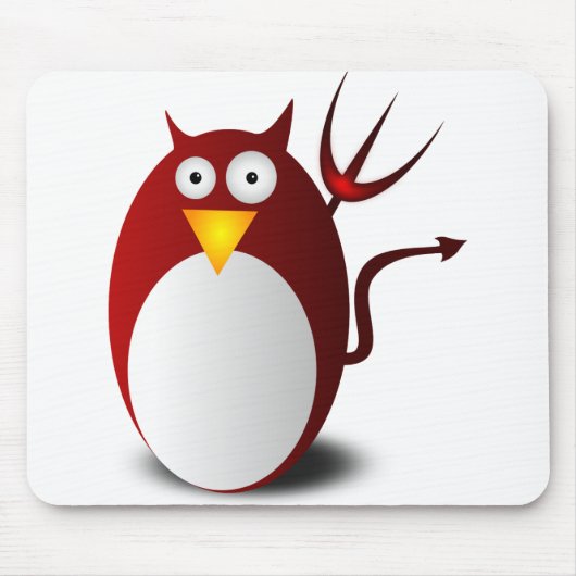Penguin Linux Tux Ubuntu Devil Trident Lucifer Muismat (Voorkant)