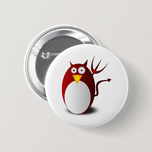 Penguin Linux Tux Ubuntu Devil Trident Lucifer Ronde Button 5,7 Cm (Voorkant /achterkant)