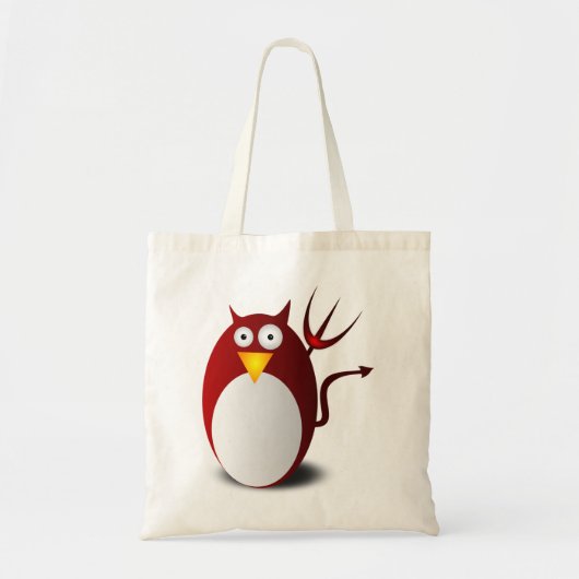 Penguin Linux Tux Ubuntu Devil Trident Lucifer Tote Bag (Voorkant)
