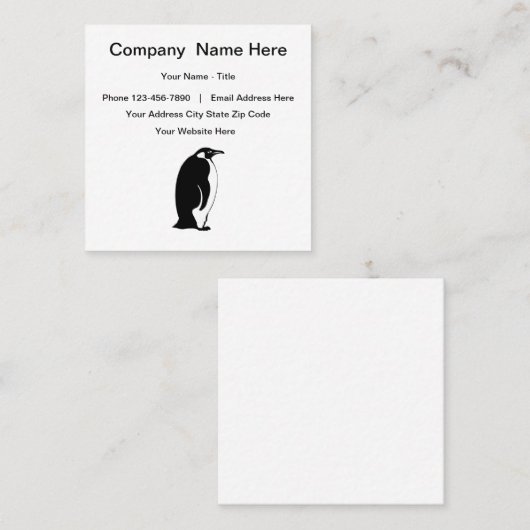 Penguin Logo Unieke Vierkante Visitekaartje (Voorkant / Achterkant)