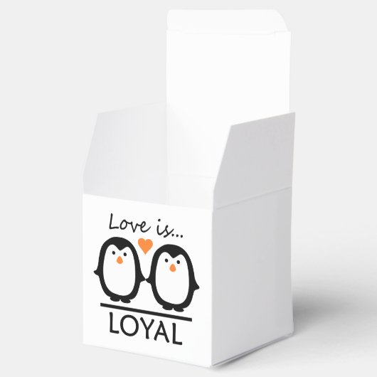 Penguin Love aangepaste gunst dozen Bedankdoosjes (Geopend)