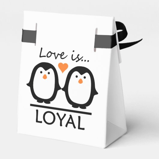 Penguin Love aangepaste gunst dozen Bedankdoosjes (Achterkant)