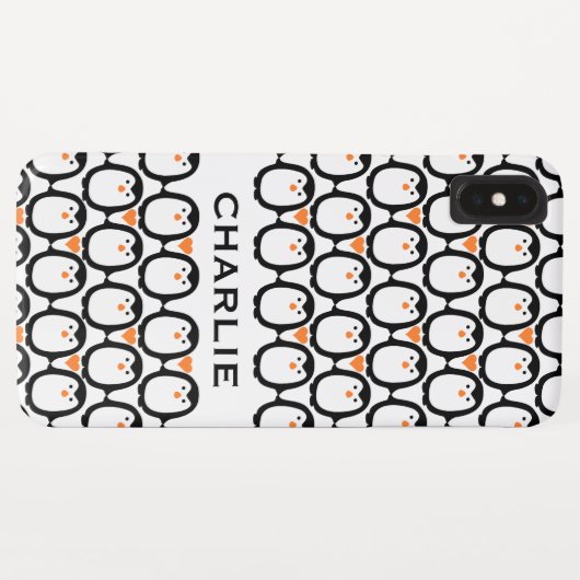 Penguin Love aangepaste monogram telefoondoosjes Case-Mate iPhone Case (Achterkant (horizontaal))