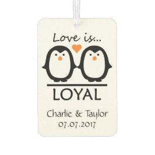 Penguin Love aangepaste namen & datum luchtverfris Luchtverfrisser