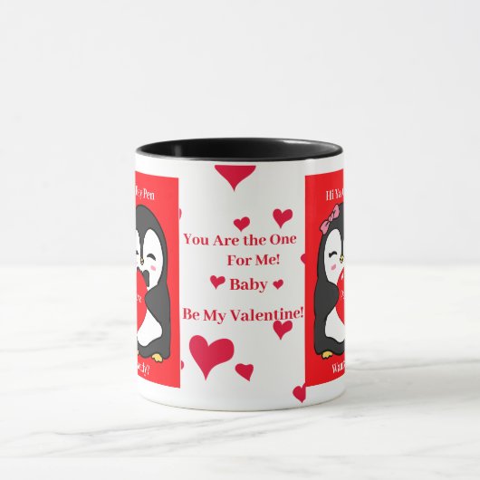 Penguin Love Affair Mok - Gepersonaliseerd (Midden)