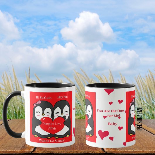 Penguin Love Affair Mok - Gepersonaliseerd