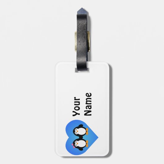 Penguin Love Bagagelabel (Achterkant verticaal)