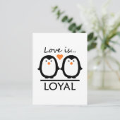 Penguin Love Briefkaart (Staand voorkant)