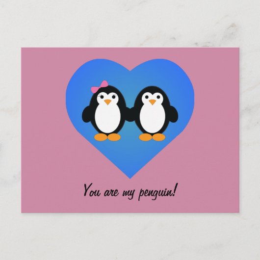 Penguin Love Briefkaart (Voorkant)