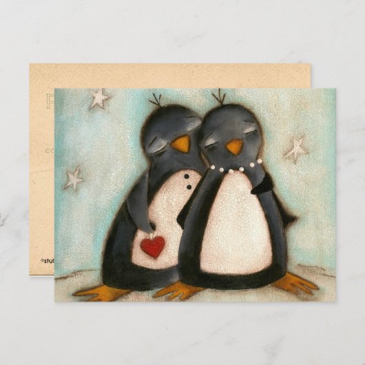 Penguin Love - Briefkaart (Voorkant / Achterkant)