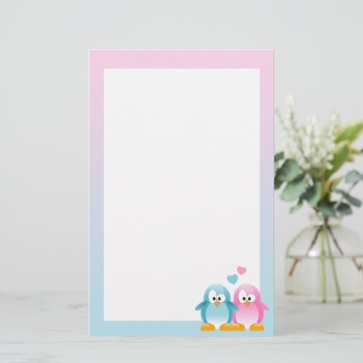 Penguin Love Briefpapier (Staand voorkant)