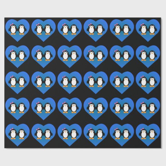Penguin Love Cadeaupapier (Vlak)