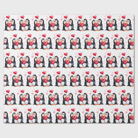 Penguin Love Cadeaupapier (Vlak)