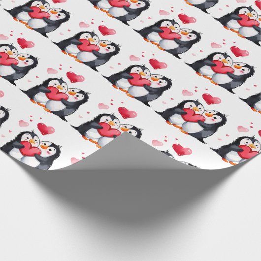 Penguin Love Cadeaupapier (Hoek)