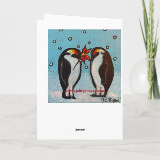 Penguin Love Christmas Kaart (Achterkant)