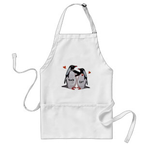 Penguin Love Couple Apron Standaard Schort