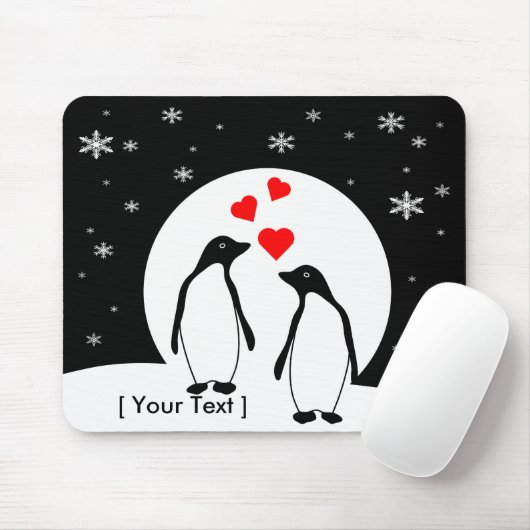 Penguin Love Couple Mousepad Muismat (Met muis)