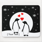 Penguin Love Couple Mousepad Muismat (Voorkant)