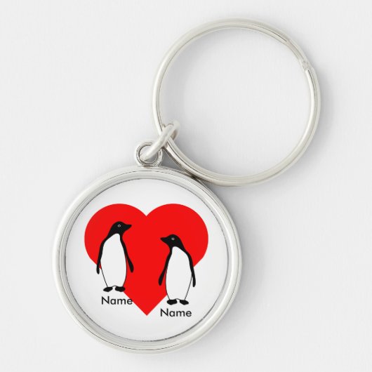 Penguin Love Couple Premium Sleutelhanger (Voorkant)