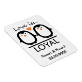 Penguin Love custom magnet Magneet (Rechterzijde)