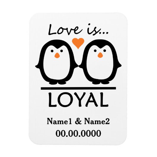 Penguin Love custom magnet Magneet (Verticaal)