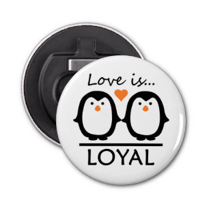 Penguin Love-flesopener Button Flesopener
