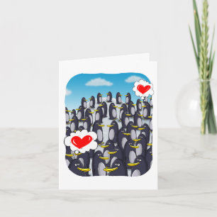 Penguin Love for Valentijns Kaart