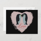 Penguin Love Heart Briefkaart (Voorkant / Achterkant)