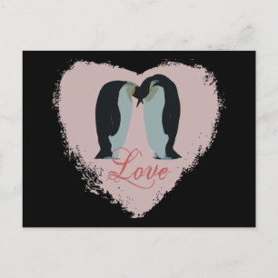 Penguin Love Heart Briefkaart