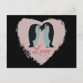 Penguin Love Heart Briefkaart (Voorkant)