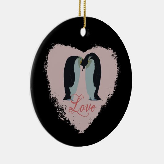Penguin Love Heart Ornament (Rechts)