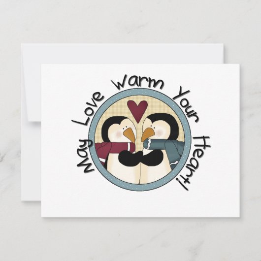 Penguin Love Holiday Tshirts and Gifts Feestdagenkaart (Voorkant)