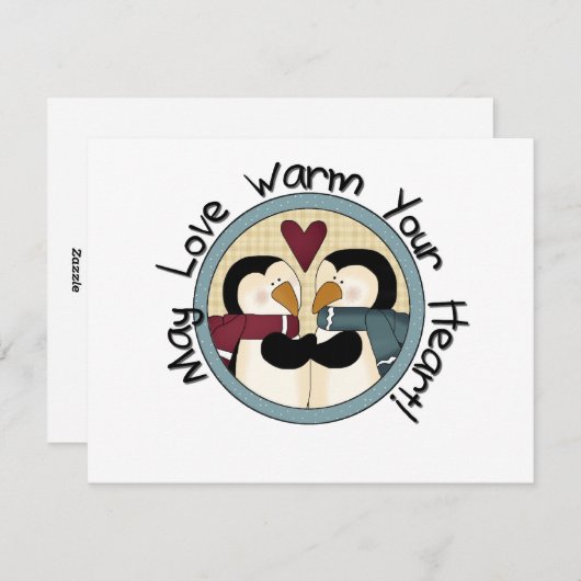 Penguin Love Holiday Tshirts and Gifts Feestdagenkaart (Voorkant / Achterkant)