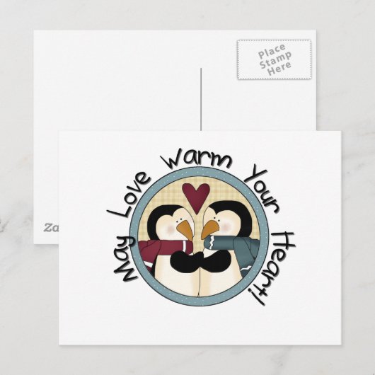 Penguin Love Holiday Tshirts and Gifts Feestdagenkaart (Voorkant / Achterkant)