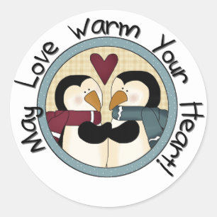 Penguin Love Holiday Tshirts and Gifts Ronde Sticker