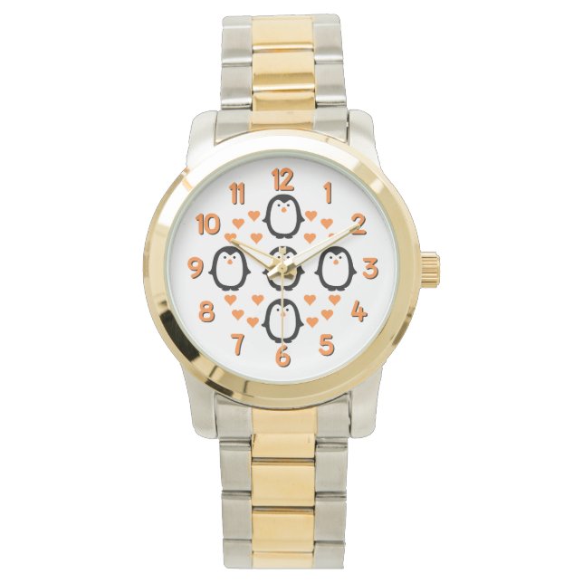 Penguin Love-horloges Horloge (Voorkant)