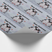 Penguin Love Jubileum Cadeaupapier (Hoek)