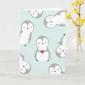 Penguin Love Kaart (Gele Bloem)