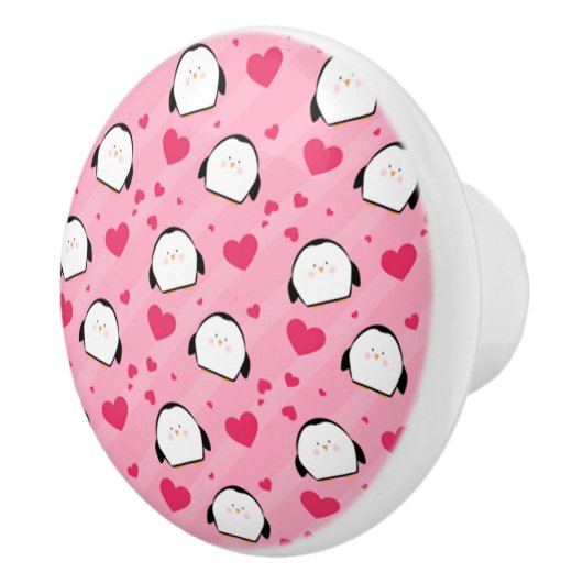 Penguin Love Keramische Knop (Rechts)
