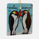 Penguin Love-kerstversiering Keramisch Ornament (Rechts)