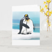 Penguin Love Kisses Kaart (Gele Bloem)