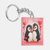 Penguin Love Message From Husband Acrylic Keychain (Voorkant Links)