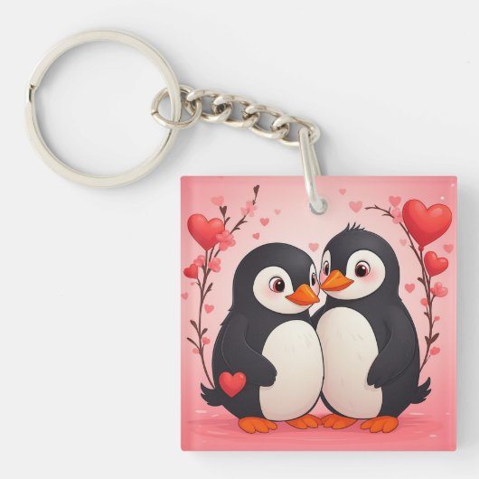 Penguin Love Message From Husband Acrylic Keychain (Voorkant)