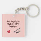 Penguin Love Message From Husband Acrylic Keychain (Achterkant)